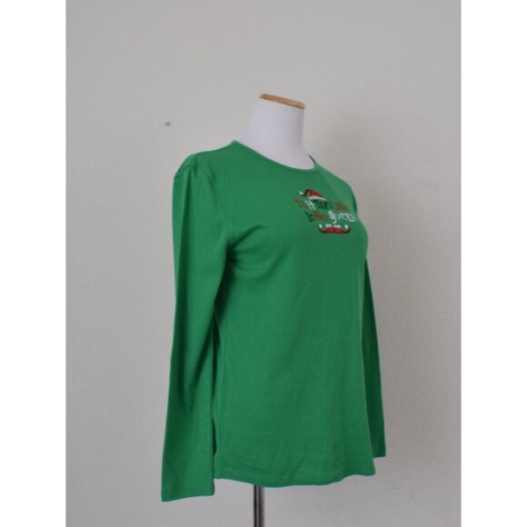 Vintage 90s Green‎ Elf Christmas Shirt size L - Picture 4 of 10